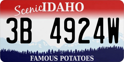 ID license plate 3B4924W