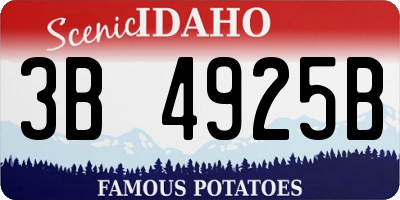 ID license plate 3B4925B