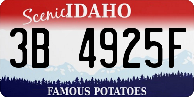 ID license plate 3B4925F