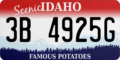ID license plate 3B4925G