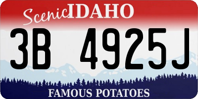 ID license plate 3B4925J