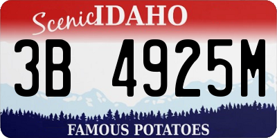 ID license plate 3B4925M