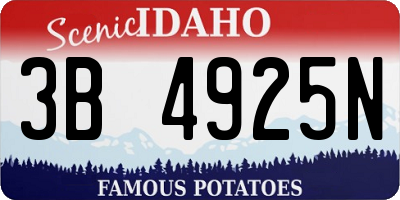ID license plate 3B4925N