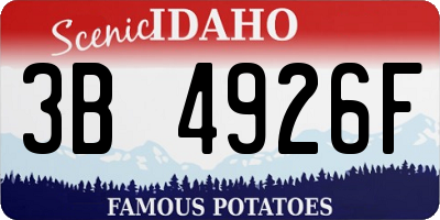 ID license plate 3B4926F