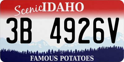 ID license plate 3B4926V