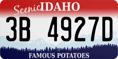 ID license plate 3B4927D