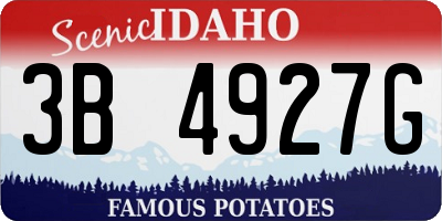 ID license plate 3B4927G