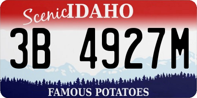 ID license plate 3B4927M