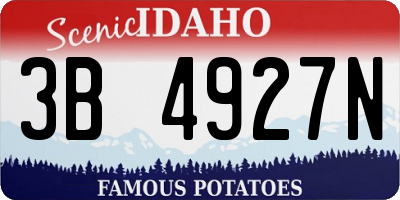 ID license plate 3B4927N