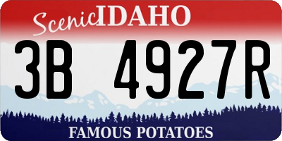 ID license plate 3B4927R