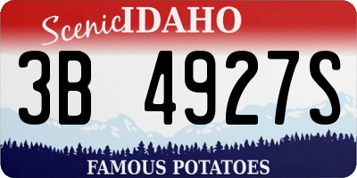 ID license plate 3B4927S
