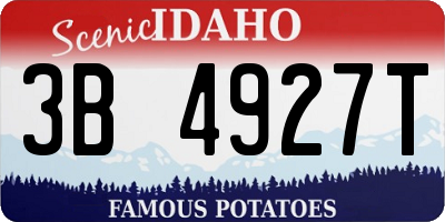 ID license plate 3B4927T