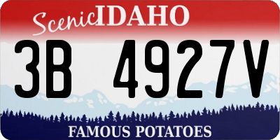 ID license plate 3B4927V