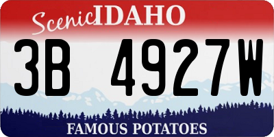 ID license plate 3B4927W