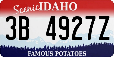 ID license plate 3B4927Z