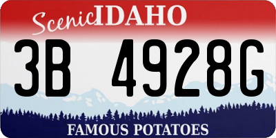 ID license plate 3B4928G