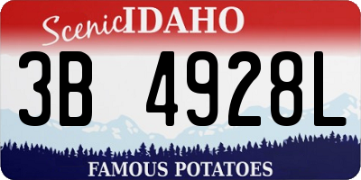 ID license plate 3B4928L