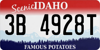 ID license plate 3B4928T