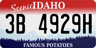 ID license plate 3B4929H