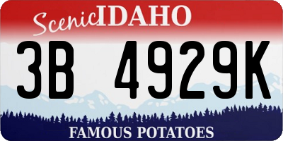 ID license plate 3B4929K