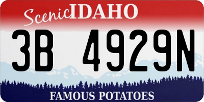 ID license plate 3B4929N