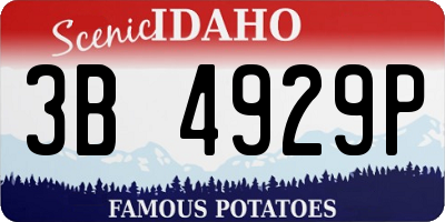 ID license plate 3B4929P