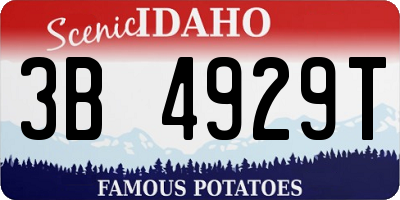 ID license plate 3B4929T