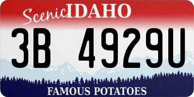 ID license plate 3B4929U
