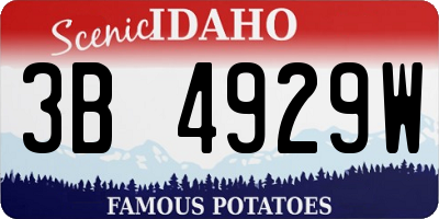 ID license plate 3B4929W