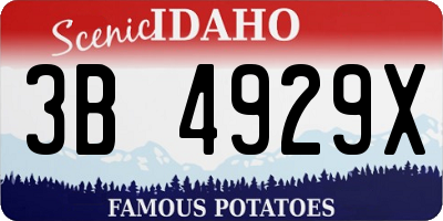 ID license plate 3B4929X