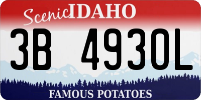 ID license plate 3B4930L