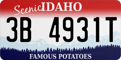 ID license plate 3B4931T