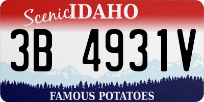 ID license plate 3B4931V