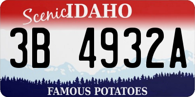 ID license plate 3B4932A
