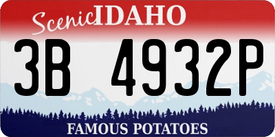 ID license plate 3B4932P