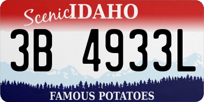 ID license plate 3B4933L