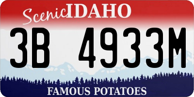 ID license plate 3B4933M