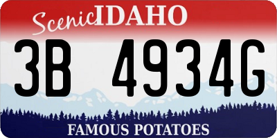 ID license plate 3B4934G