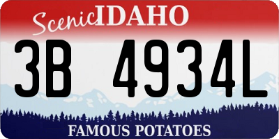 ID license plate 3B4934L