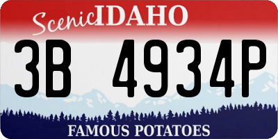ID license plate 3B4934P