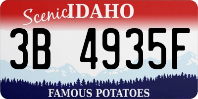 ID license plate 3B4935F