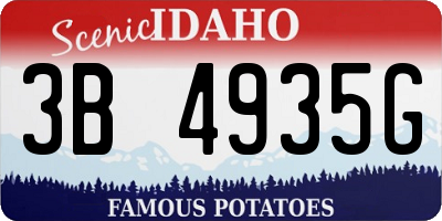 ID license plate 3B4935G