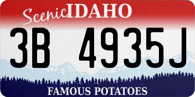 ID license plate 3B4935J
