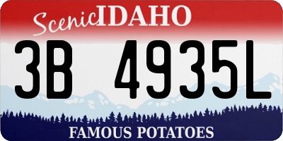ID license plate 3B4935L