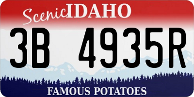 ID license plate 3B4935R
