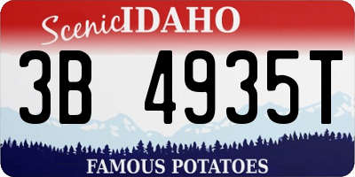 ID license plate 3B4935T