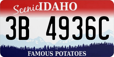 ID license plate 3B4936C
