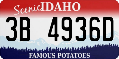 ID license plate 3B4936D