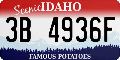 ID license plate 3B4936F
