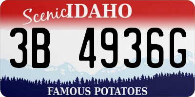 ID license plate 3B4936G